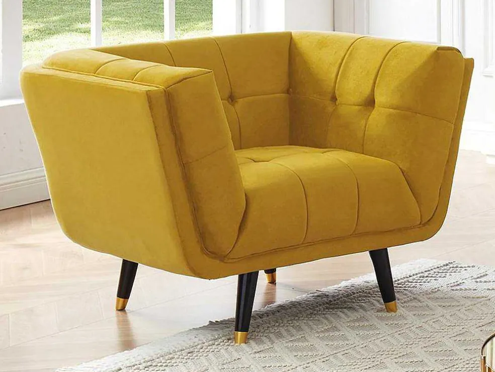 Samantha Ii Fluwelen Fauteuil - Oker