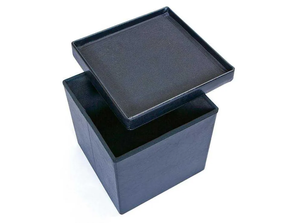 Sanne Opbergdozen Voetenbank Met Deksel, Zwart.