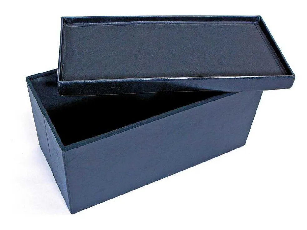 Sanne Opbergdozen Voetenbank Met Deksel, Zwart.