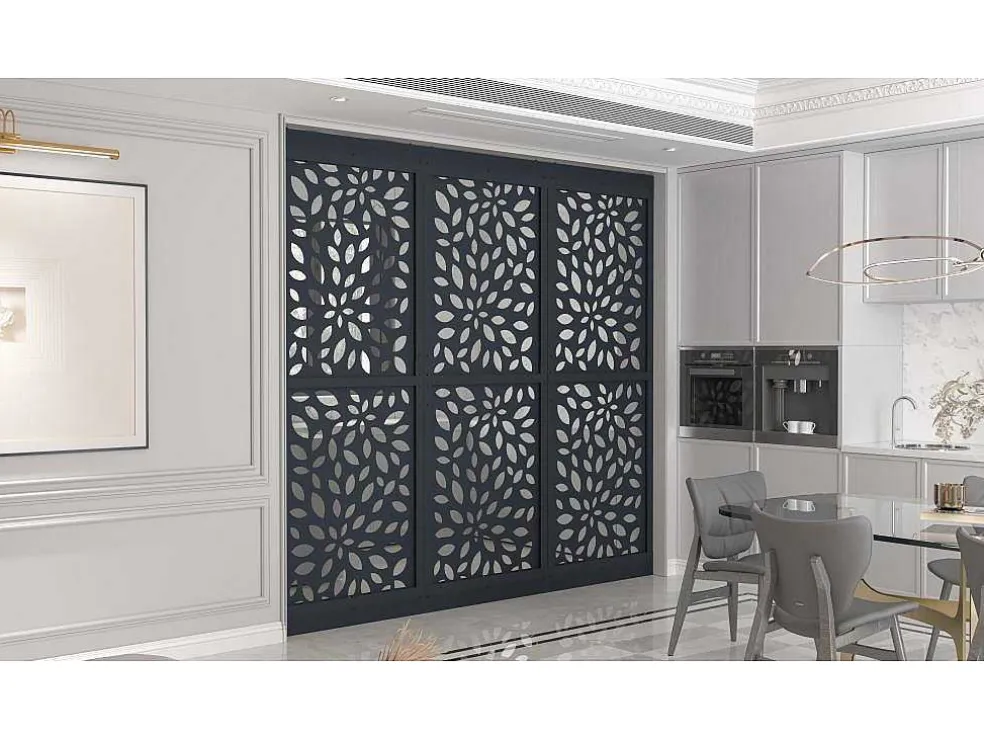 Scheidingswand Gegalvaniseerd Staal L88 X H245 Cm Antraciet - Verstelbare Hoogte - Jaora