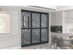 Scheidingswand Verzinkt Staal L88 X H245 Cm Antraciet - Verstelbare Hoogte - Tirodi