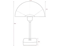 Schemerlamp Champignon Met Art-Decostijl Amanite - Marmer En Ijzer - 24,5 X 24,5 X 52 Cm - Goudkleurig