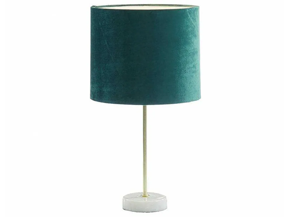 Schemerlamp Van Fluweel Met Charmante Stijl Aegon - Sokkel Van Marmer - 25 X 25 X 43 Cm - Groen