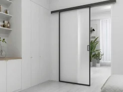 Schuifdeur In Mat Gehard Glas - H205Cm X B73Cm - Linci