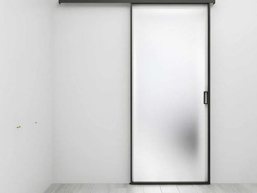Schuifdeur In Mat Gehard Glas - H205Cm X B73Cm - Linci