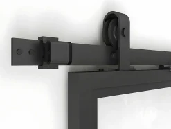 Schuifdeur Sinca - H205Cm X B73Cm - Helder Gehard Glas En Aluminium