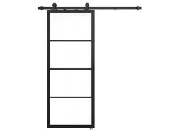 Schuifdeur Sinca - H205 X B83 Cm - Gehard Glas En Aluminium