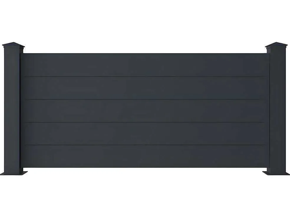 Schutting L189 X H78 Cm In Antraciet Aluminium - Otavio