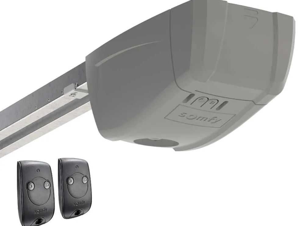 Sectionale Garagedeur Grijs Gegroefd Effect Met Somfy Motor - Noria