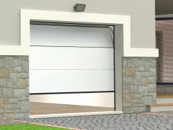 Sectionale Garagedeur Houteffect Wit Met Motor - Prieta