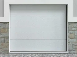 Sectionale Garagedeur Houteffect Wit Met Motor - Prieta