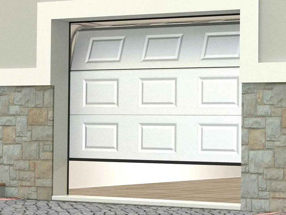 Sectionale Garagedeur Met Cassettes - Wit - Met Ramen - Automatisch - Caopas