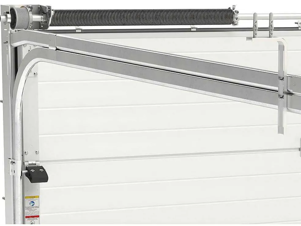 Sectionale Garagedeur Met Glad Effect En Centrale Loopdeur In Antraciet Met Motor - Lavega