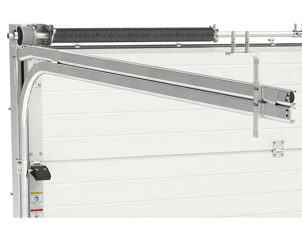 Sectionale Garagedeur Met Glad Effect Met Centrale Witte Loopdeur En Somfy Motor - Lavega
