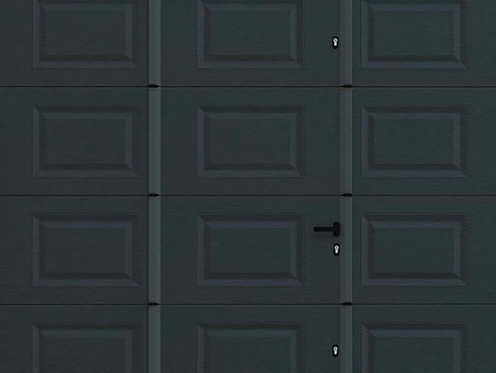 Sectionale Garagedeur Met Somfy Motor Met Centrale Loopdeur Antraciet - Caopas