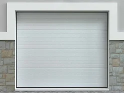 Sectionale Garagedeur Wit Gegroefd Effect Met Motor - Noria