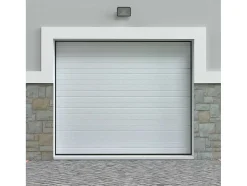 Sectionale Garagedeur Wit Gegroefd Effect Met Motor - Noria
