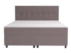 Set Boxspring En Matras Met Hoofdeinde + Lattenbodem + Matras + Dekmatras Siero Van Ysmee - 160 X 200 Cm - Stof - Grijs