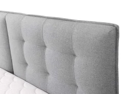 Set Boxspring Met Hoofdbord + Bedbodems Met Opbergruimte + Matras + Dekmatras - 160 X 200 Cm - Lichtgrijze Stof - Perama Van Palacio