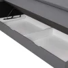 Set Boxspring Met Hoofdbord + Bedbodems Met Opbergruimte + Matras + Dekmatras - 160 X 200 Cm - Antracietkleurige Stof - Perama Van Palacio