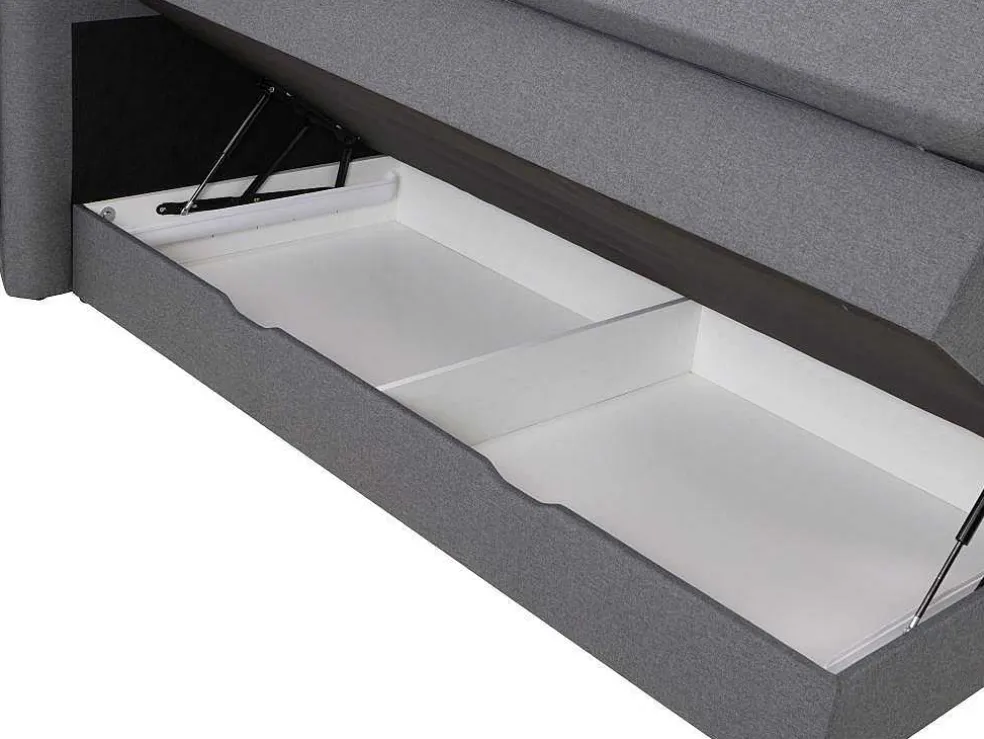 Set Boxspring Met Hoofdbord + Bedbodems Met Opbergruimte + Matras + Dekmatras - 180 X 200 Cm - Antracietkleurige Stof - Perama Van Palacio