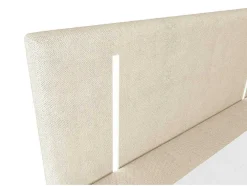 Set Boxspring Met Hoofdbord Met Ledverlichting + Bedbodem + Matras + Dekmatras - 160 X 200 Cm - Stof - Beige - Ono Van Ysmee