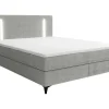 Set Complete Boxspring Met Hoofdbord Met Ledverlichting + Bedbodem + Matras + Dekmatras - 180 X 200 Cm - Stof - Grijs - Ono Van Ysmee