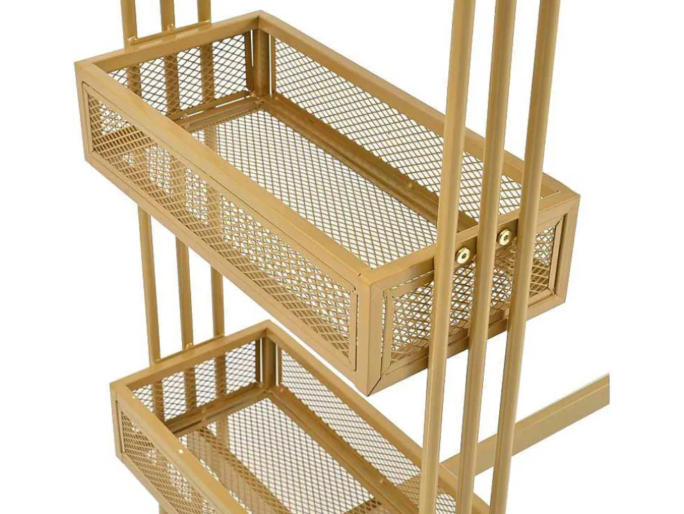 Set "Eat Standing": Bartafel En 4 Krukken - Metalen Structuur - Goud