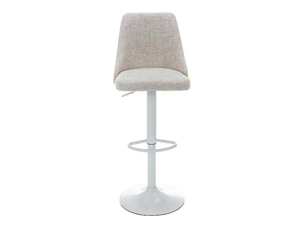 Set Van 2 Barkrukken Van Stof En Wit Metaal - Beige - Kiyola