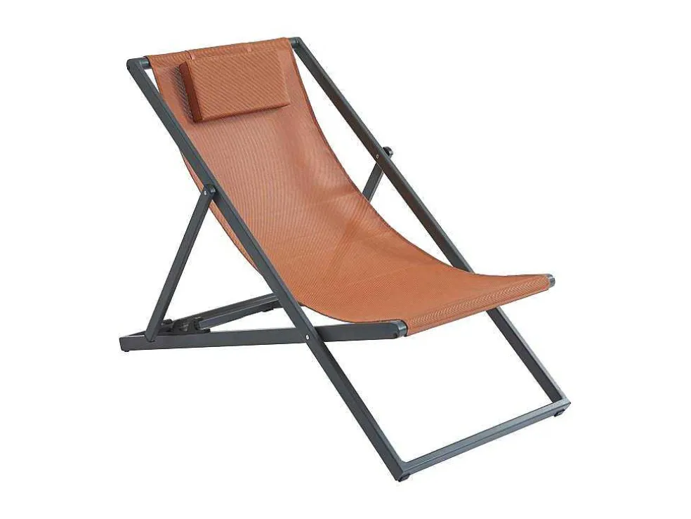 Set Van 2 Chileense Ligstoelen Van Aluminium - Terracotta - Anilio Van Mylia