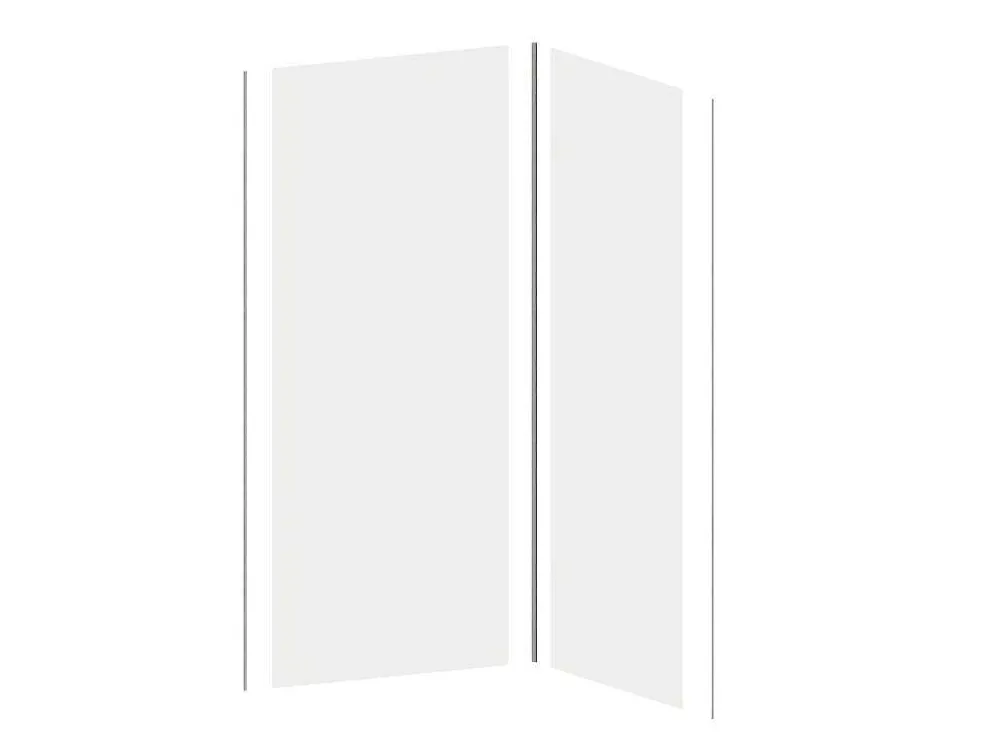 Set Van 2 Douchewandpanelen In Aluminium Inclusief Profielen - L90 Cm X L120 Cm X H210 Cm - Itziar