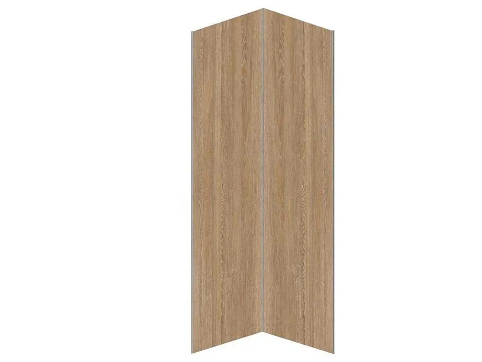 Set Van 2 Douchewandpanelen Met Houteffect Van Aluminium Met Profielen - 2 X L90 X H210 Cm Eneko