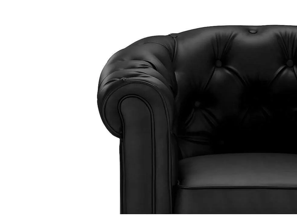 Set Van 2 Fauteuils Chesterfield Van Kunstleer - Wit