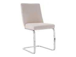 Set Van 2 Fluwelen Sledestoelen - Rugleuning Ruitpatroon - Onderstel Zilverkleurig Metaal - Beige