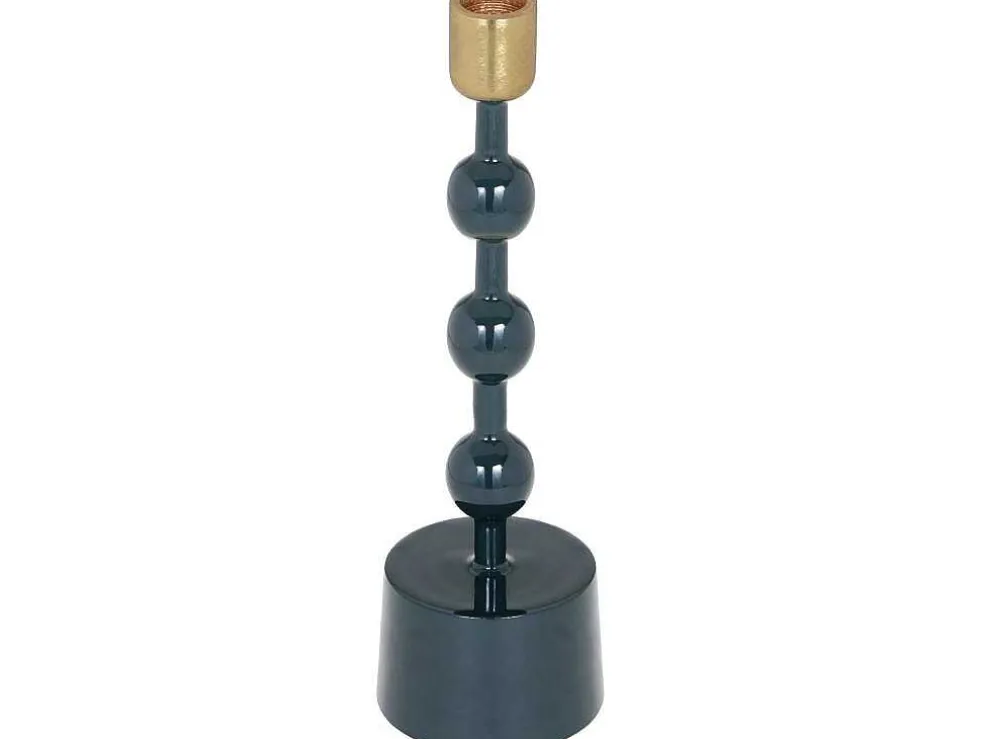 Set Van 2 Geemailleerde Aluminium Kandelaars - H.26,5 Cm En H.22 Cm - Eend Blauw - Parina