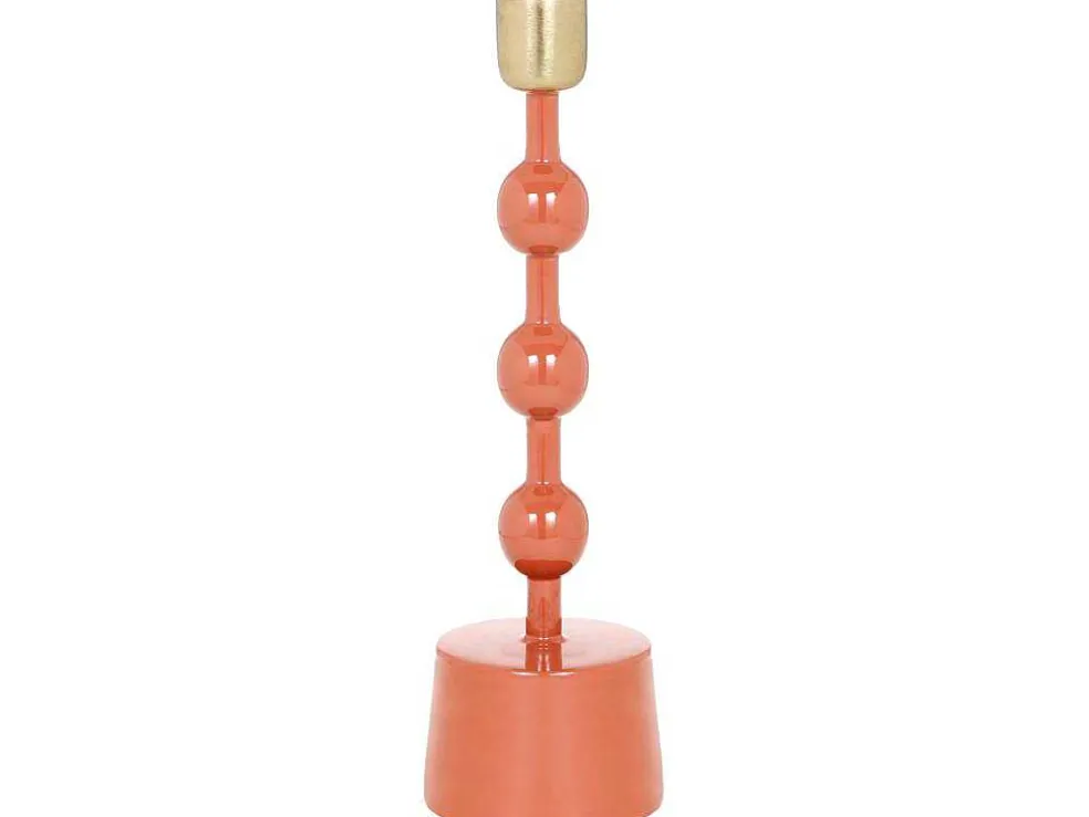 Set Van 2 Geemailleerde Aluminium Kandelaars - H.26,5 Cm En H.22 Cm - Terracotta - Parina