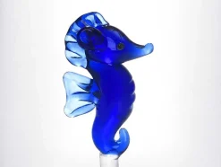 Set Van 4 Glazen Met Walvissen En Zeepaardjes - Transparant En Blauw - O7,5 X H9,5 Cm - Parasa