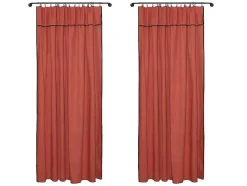 Set Van 2 Gordijnen Van Katoen En Linnen - 140 X 280 Cm - Terracotta - Borina