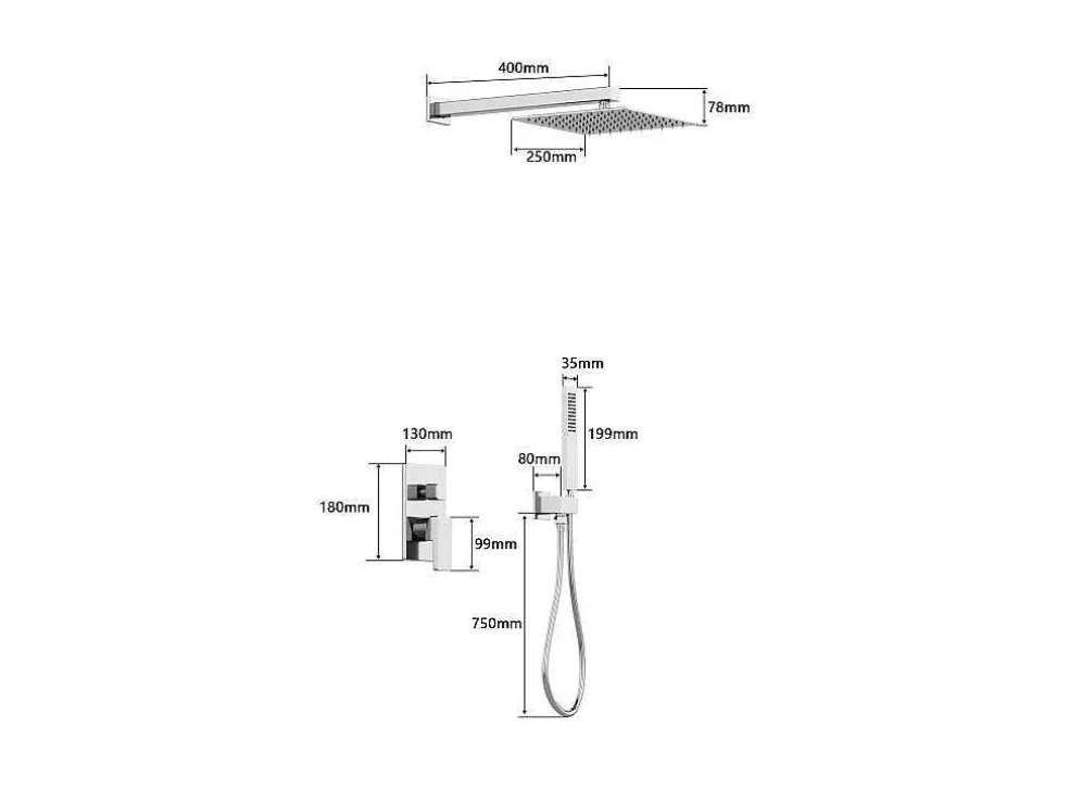 Set Van Inbouwdouche Met Mechanische Mengkraan - Mat Zwart - Tocantis