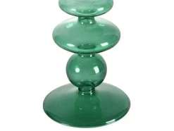Set Van 2 Kandelaars - D9 X H21 Cm En D9 X H18,5 Cm - Glas - Groen - Kandie