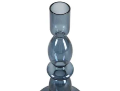 Set Van 2 Kandelaars - D9 X H21 Cm En D9 X H18,5 Cm - Glas - Blauw - Kandie