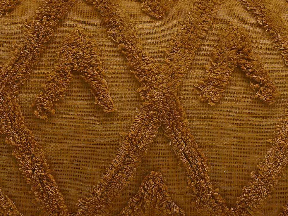 Set Van 2 Kussens Met Pompons Aspen - Getuft Katoen - 30 X 50 Cm - Bronze