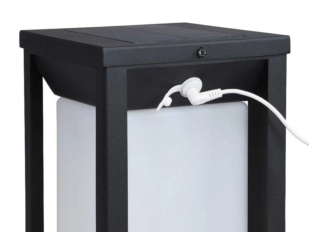 Set Van 2 Led-Buitenwandlampen Op Zonne-Energie - L. 15 X H. 30 Cm - Metaal - Zwart - Fozzano