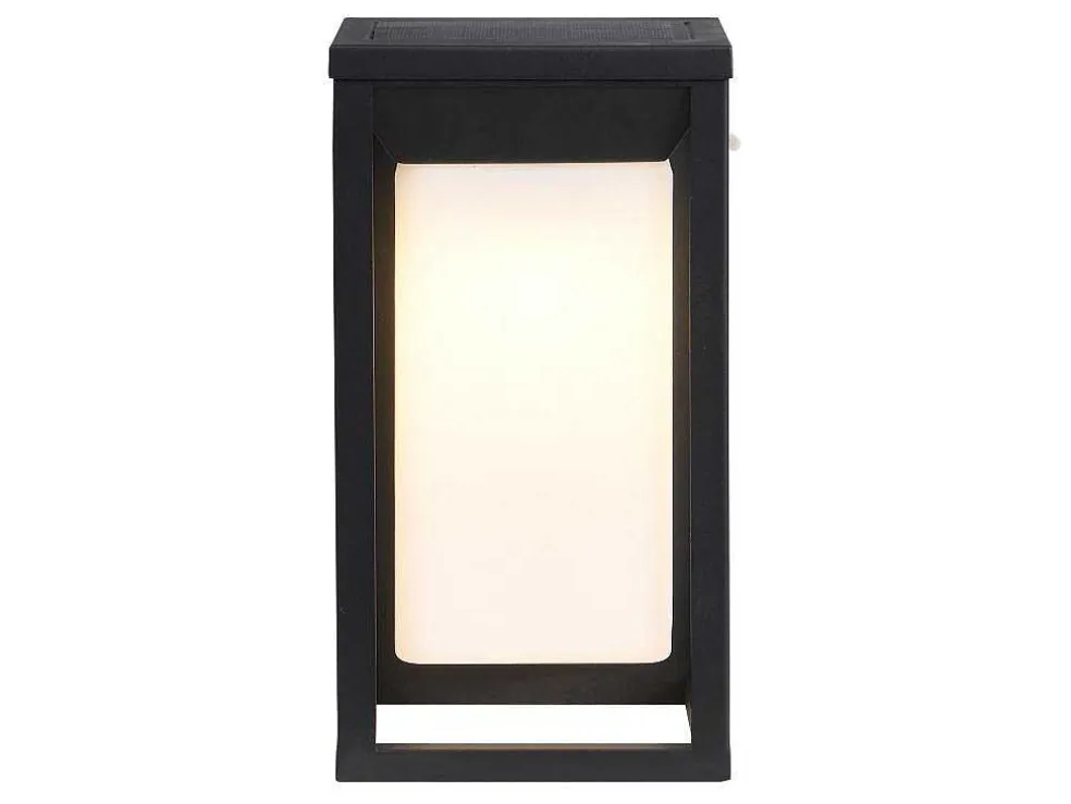 Set Van 2 Led-Buitenwandlampen Op Zonne-Energie - L. 15 X H. 30 Cm - Metaal - Zwart - Fozzano