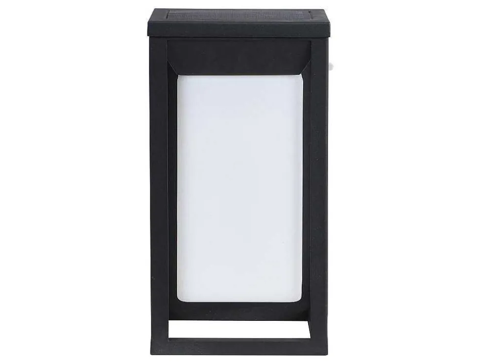 Set Van 2 Led-Buitenwandlampen Op Zonne-Energie - L. 15 X H. 30 Cm - Metaal - Zwart - Fozzano