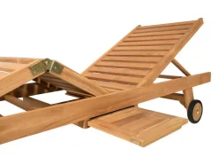 Set Van 2 Ligbedden Met Verschillende Standen In Teak - Licht Hout - Byblos Ii Van Mylia