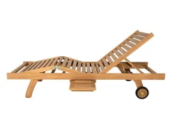 Set Van 2 Ligbedden Met Verschillende Standen In Teak - Licht Hout - Byblos Ii Van Mylia