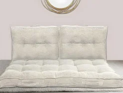 Set Van 1 Matras + 2 Palletkussens Van Ribfluweel - Beige - Baila