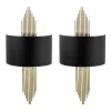 Set Van 2 Metalen Wandlampen In Art-Decostijl - L22 X H75 Cm - Zwart En Goudkleurig - Sangarius