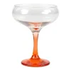Set Van 6 Oranje Cocktailglazen Op Voet 32 Cl - D. 6.5 X H. 20 Cm - Coraly